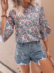 Áo sơ mi nữ Hoa Tất cả trên in Boho - Nhiều màu - Xem 1