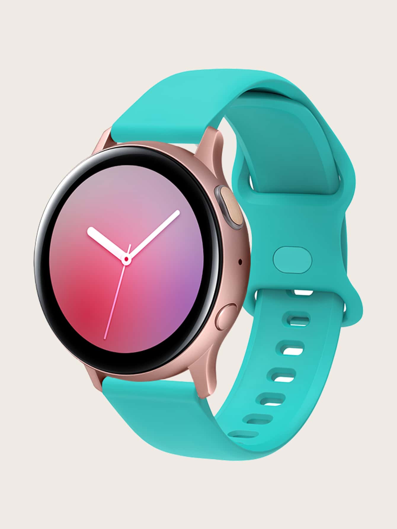 素色矽膠錶帶適用於智能手錶 - 薄荷藍 - 查看 1