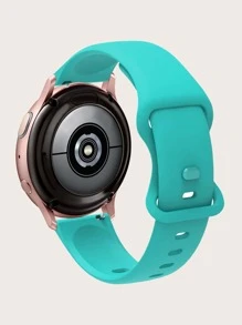 素色矽膠錶帶適用於智能手錶 - 薄荷藍 - 查看 2