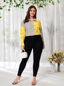 Mulvari Plus Striped & Floral Print Shirt - Multicolor - View 5