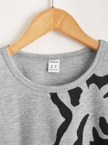 SHEIN Boys Cartoon Print Tank Top - Light Grey - View 4