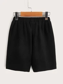 SHEIN Quần short phản quang họa tiết hoạt hình cho bé trai tuổi teen 2 chiếc - màu đen - Xem 10