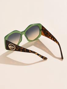 1 chiếc kính mát kim loại hình khối nhiều màu cỡ lớn cho nữ thời trang hợp thời trang phong cách đường phố hipster chụp ảnh du lịch ngày lễ - màu xanh lá - Xem 3