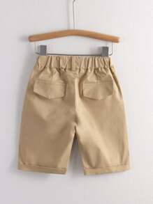 SHEIN Young Boy Rolled Hem Elastic Waist Shorts