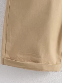 SHEIN Young Boy Rolled Hem Elastic Waist Shorts