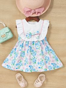 Đầm em bé Xù Nơ trước Hoa Dễ thương - Nhiều màu - Xem 1