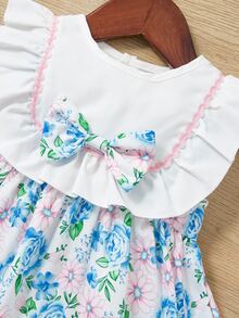 Đầm em bé Xù Nơ trước Hoa Dễ thương - Nhiều màu - Xem 3