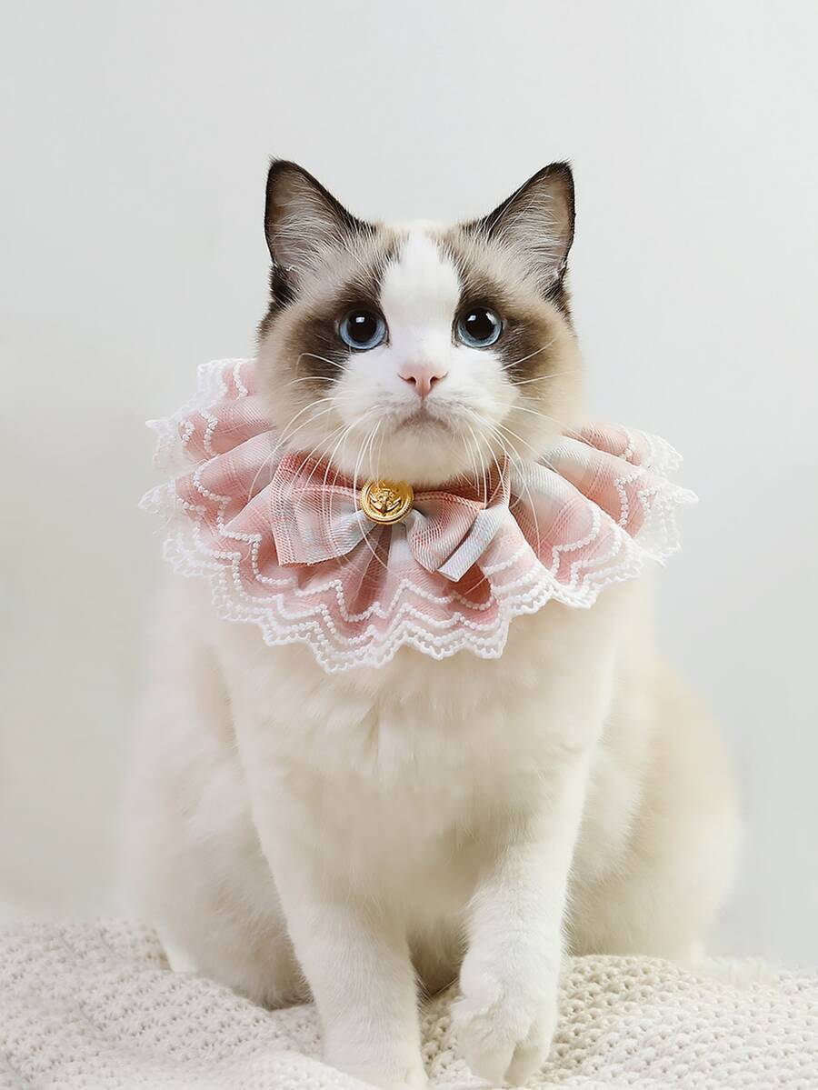 Họa tiết kẻ sọc Yếm ren thú cưng - Nhiều màu - Xem 1