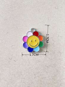 10pcs Color Block Flower DIY Pendant - Multicolor - View 3