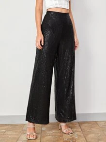 SHEIN BAE Quần nữ Dây kéo màu trơn Hấp dẫn - màu đen - Xem 5