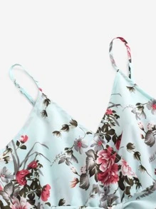 SHEIN VCAY Jumpsuits Plus Size Thắt lưng Trọn gói Hoa Boho - Nhiều màu - Xem 4