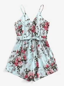SHEIN VCAY Jumpsuits Plus Size Thắt lưng Trọn gói Hoa Boho - Nhiều màu - Xem 5