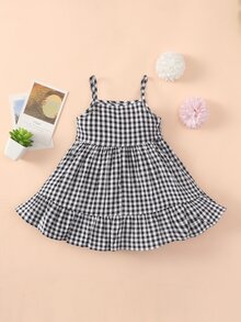 Đầm em bé Viên lá sen Kẻ sọc Dễ thương - Đen và trắng - Xem 2