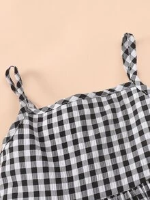 Đầm em bé Viên lá sen Kẻ sọc Dễ thương - Đen và trắng - Xem 3