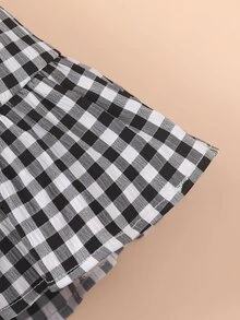 Đầm em bé Viên lá sen Kẻ sọc Dễ thương - Đen và trắng - Xem 5