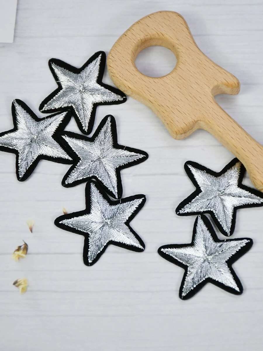 10件DIY星星縫紉補丁 - 銀色 - 查看 1