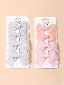 8 cái Bé Gái Mới Biết Đi Kẻ Sọc Nơ Trang Trí Tóc Kẹp - Nhiều màu - Xem 1