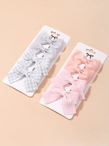 8 cái Bé Gái Mới Biết Đi Kẻ Sọc Nơ Trang Trí Tóc Kẹp - Nhiều màu - Xem 2