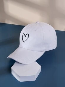 1 Mũ bóng chày in hình trái tim dành cho nữ, Mũ chống nắng thông thường có thể điều chỉnh ngoài trời Thích hợp khi đi du lịch, Kỳ nghỉ ở bãi biển, Mũ che nắng cho nam, Mũ trẻ trung phong cách Y2k cho mùa xuân và mùa thu - trắng - Xem 2