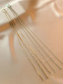 Andkiss Bông tai Tua rhinestone - Vàng - Xem 2
