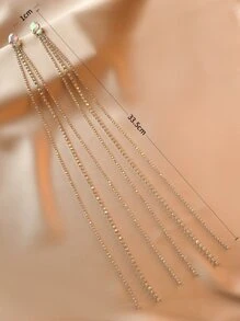 Andkiss Bông tai Tua rhinestone - Vàng - Xem 4