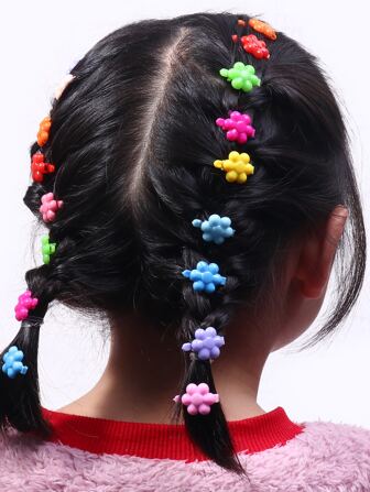 30入組小女童花朵裝飾髮夾