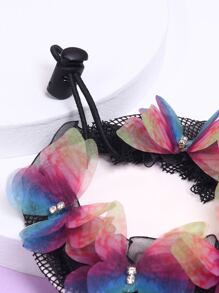 1 pieza Red para cabela para clase de danza de niña, adecuada para actuaciones de ballet o examenes, con decoración de strass y cordón para cubrir el moño - Multicolor - Ver 3