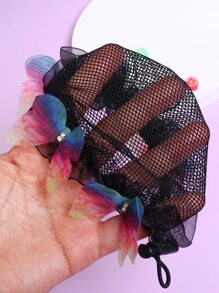 1 pieza Red para cabela para clase de danza de niña, adecuada para actuaciones de ballet o examenes, con decoración de strass y cordón para cubrir el moño - Multicolor - Ver 5