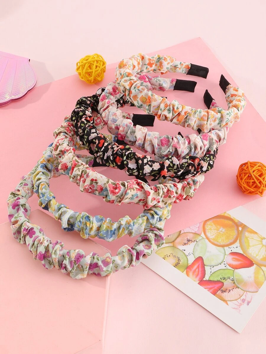 6 chiếc Băng đô in hoa cho bé gái - Nhiều màu - Xem 1