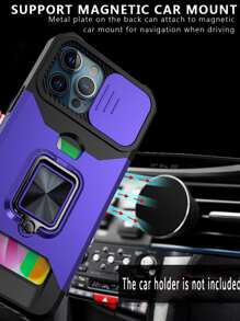 1 Vỏ điện thoại có khe cắm thẻ từ chống sốc, tương thích với điện thoại Apple và Samsung, lý tưởng cho các chuyến công tác và du lịch - Màu tím - Xem 4