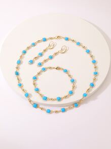 4pcs Geometric Decor Jewelry Set - Multicolor - View 2