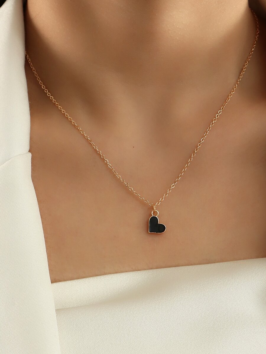 NAIZHU vòng cổ trái tim - màu đen - Xem 1