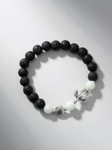 Vòng tay đính cườm trang trí Rùa phát sáng trong bóng tối - màu đen - Xem 4