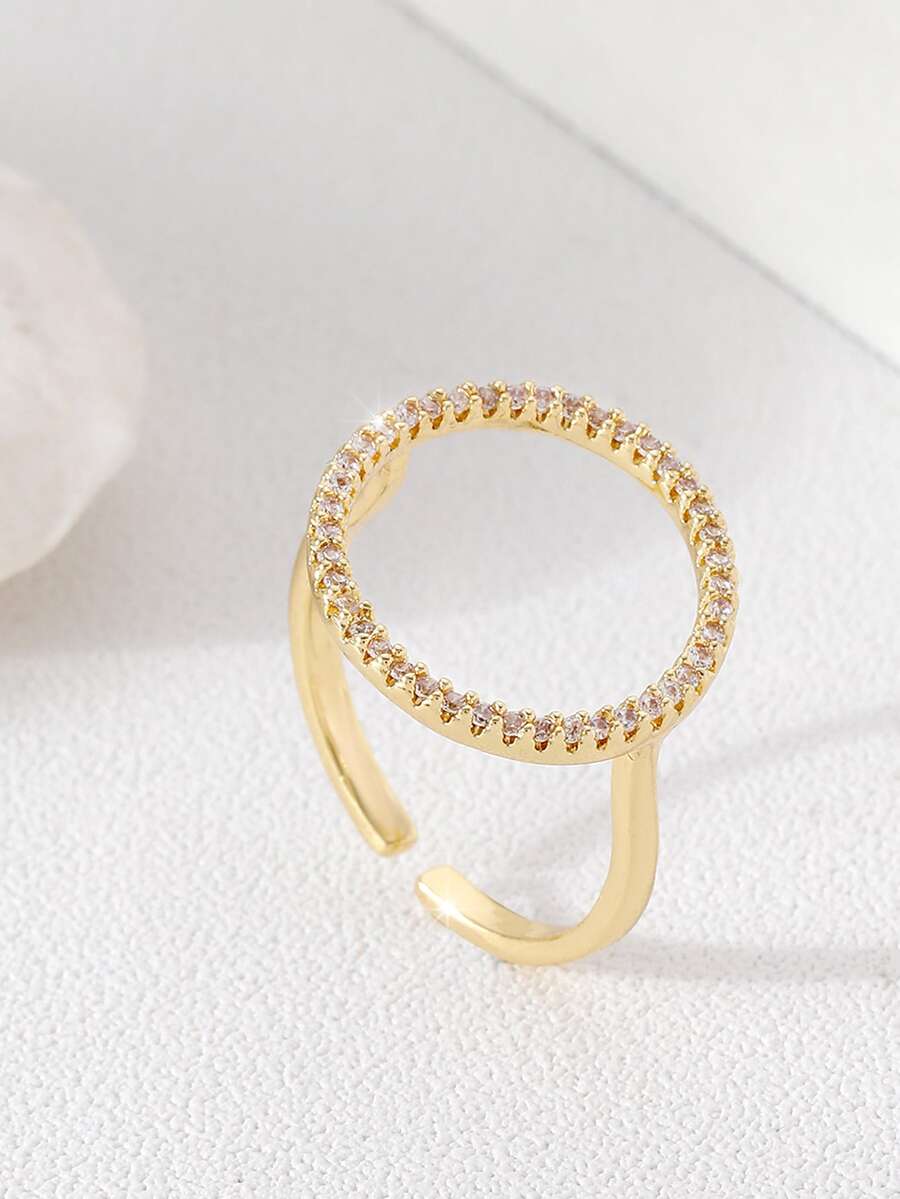 Nhẫn Khối Zirconia  Trang trí - Vàng - Xem 1