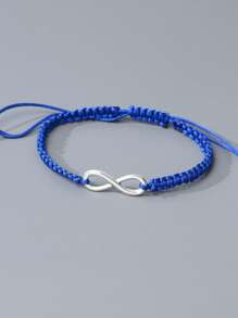 男士無窮象徵裝飾手環 - 寶藍色 - 查看 2