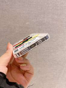Label Pattern Clear Phone Case - Multicolor - View 3