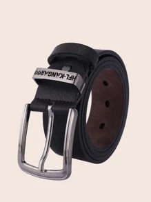 Thắt lưng chi tiết chữ cái dành cho nam với công cụ đục lỗ - Màu nâu Sô-cô-la - Xem 1