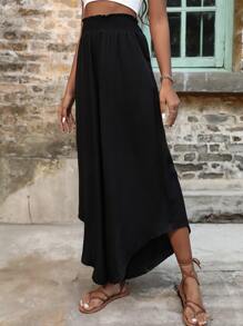 Breezaya 紙袋型腰闊腿褲 - 黑色 - 查看 3