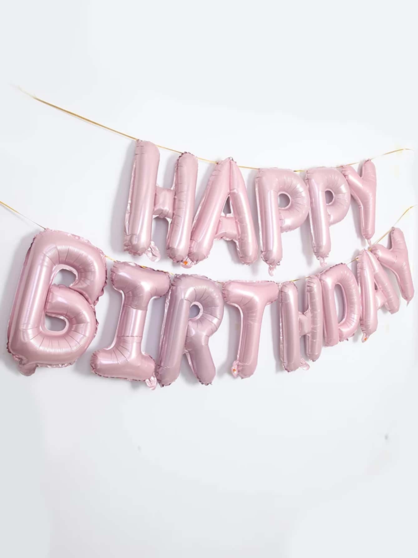 13pcs 16-Inch Happy Birthday Balloons, Decorative Balloons, Party Balloons (Random Coil Colors) - Pink - View 1