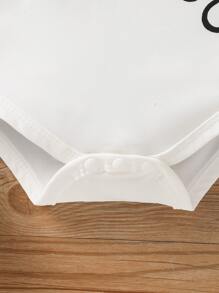 Baby Boy Slogan Graphic Bodysuit - White - View 3