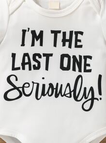 Baby Boy Slogan Graphic Bodysuit - White - View 5