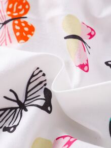 Baby Allover Butterfly Print Sleeveless Dress - White - View 3