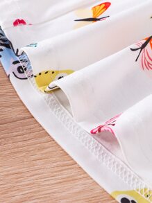 Baby Allover Butterfly Print Sleeveless Dress - White - View 4