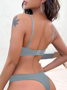 Set de lencería simple inconsútil - Neblina azul - Ver 4