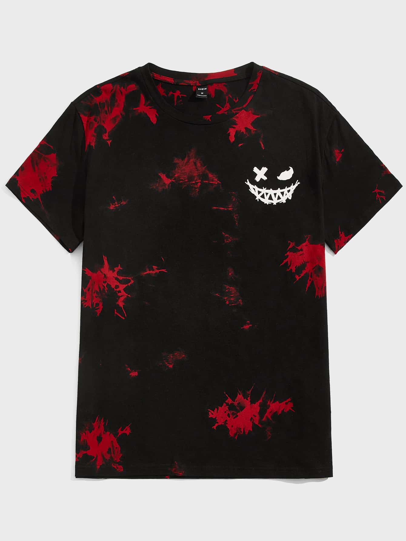 Manfinity VCAY Men Cotton Cartoon Print Tie Dye Short Sleeve Tee, Funny, For Going Out, For Friends - Multicolor - View 1