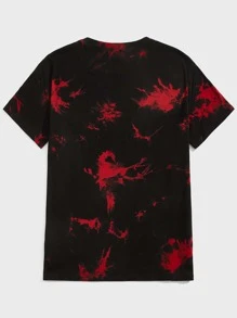 Manfinity VCAY Men Cotton Cartoon Print Tie Dye Short Sleeve Tee, Funny, For Going Out, For Friends - Multicolor - View 2