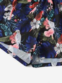 SHEIN Quần Short kích thước lớn Thắt lưng Quần paper-bag Hoa Nhiệt đới Boho - Nhiều màu - Xem 5