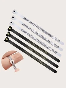 1pc Random Color Ring Size Hand Measure Tool, Plastic Ring Sizer For Home,Stickers,Wall Decal, Vinyl Decal For Home Decorations,Spring Decoration Items Refresh Your Home,Rama Decoration Stickers Gifts Birthday Graduation - Black and White - View 4
