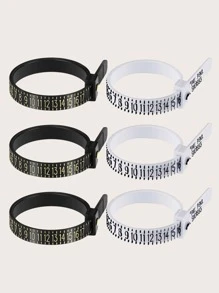 1pc Random Color Ring Size Hand Measure Tool, Plastic Ring Sizer For Home,Stickers,Wall Decal, Vinyl Decal For Home Decorations,Spring Decoration Items Refresh Your Home,Rama Decoration Stickers Gifts Birthday Graduation - Black and White - View 5