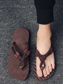 Dép xỏ ngón & dép nam Lá thư - màu nâu - Xem 2